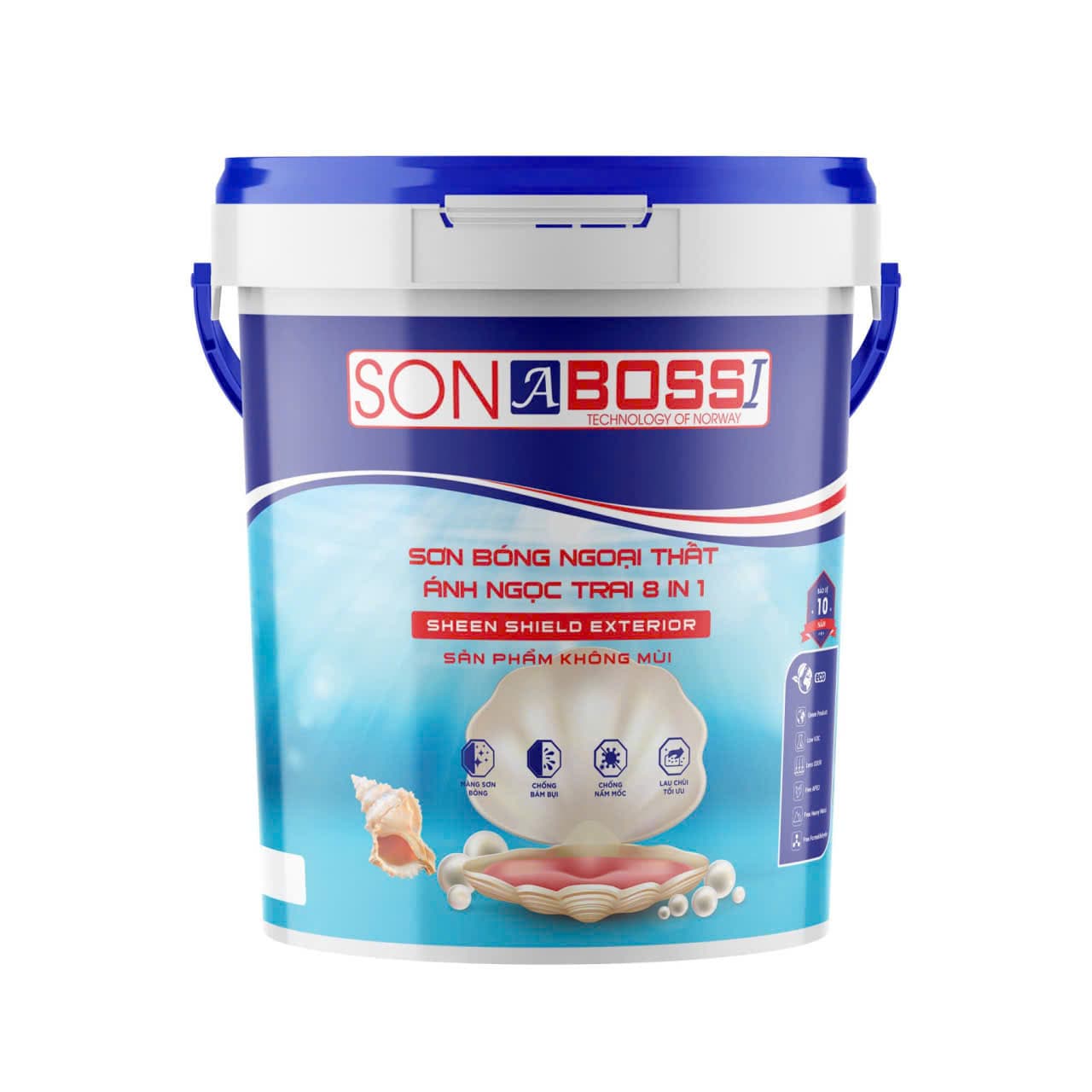 Sơn bóng ngoại thất ánh ngọc trai 8 in 1 — SHEEN SHIELD EXTERIOR — Sơn ABOSSI